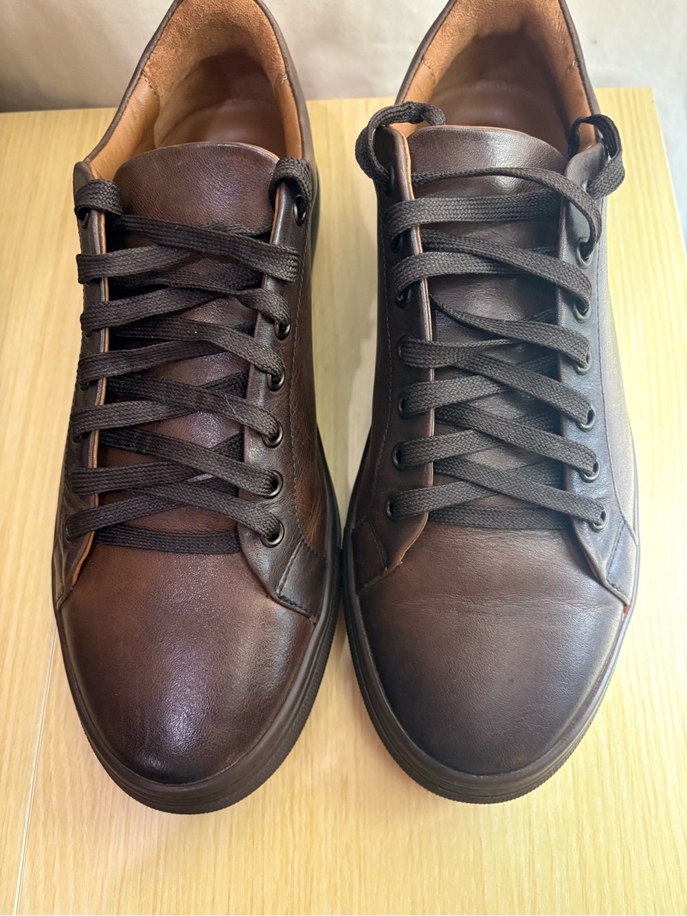 Thursday Men's Brown Leather Casual Sneakers - Brown